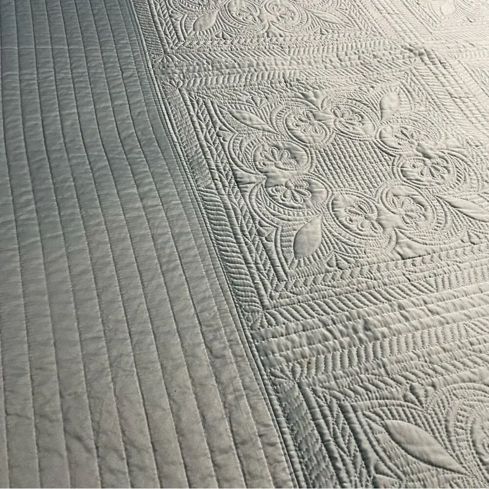 Cinderella blue satin quilted bedspread
